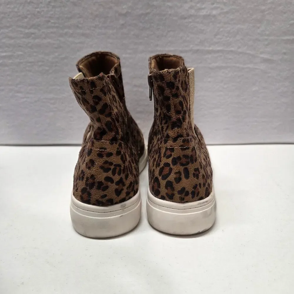 Harper Canyon Leopard Print High Top Sneaker Boots Brown Womens Size 5M NWOT